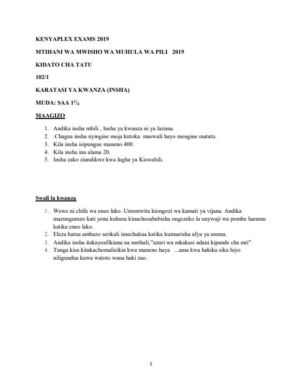 Preview page Kiswahili-Form-3-Paper-1-Mock-Exams-Term-2-2019_254_0.jpg