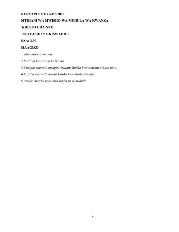Preview page Kiswahili-Form-4-End-of-Term-1-Paper-3-Examination-2019_90_0.jpg