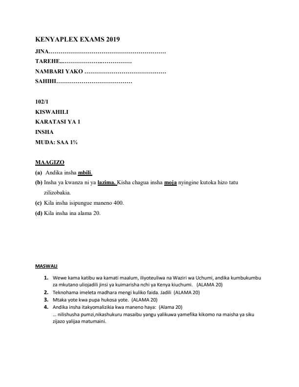 Preview page Kiswahili-Form-4-Paper-1-Mock-Exams-Term-2-2019_252_0.jpg