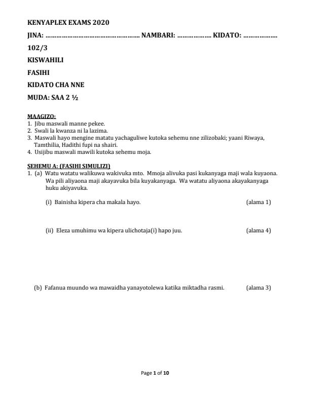 Preview page Kiswahili-Paper-3-Form-4-End-of-Term-1-Examination-2020_606_0.jpg