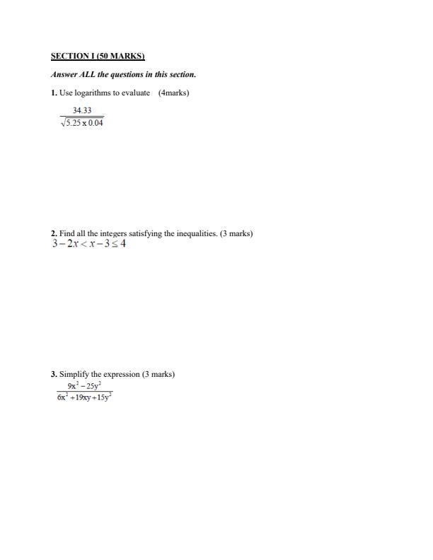 Preview page Mathematics-Paper-1-Form-3-End-of-Term-1-Examination-2020_611_1.jpg