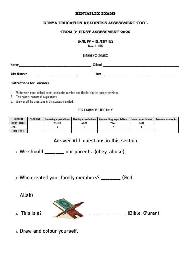 Preview page PP1-Islamic-Religious-Education-Activities-Term-3-Opener-Exam-2026_6421_0.jpg