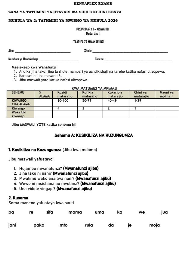 Preview page PP1-Kiswahili-End-Term-2-Exam-2026_6001_0.jpg