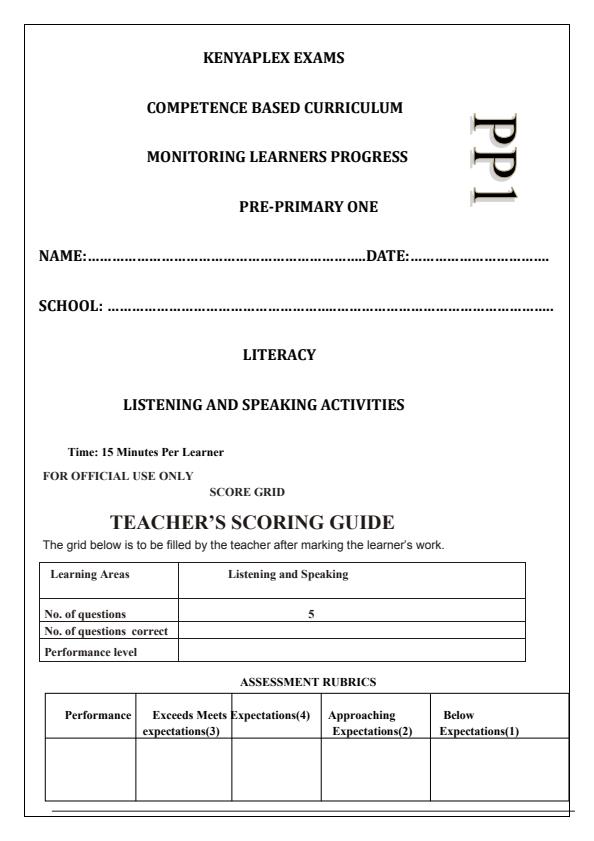 Preview page PP1-Literacy-Activities-Listening-and-Speaking-Term-2-Opener-Exam-2025_3969_0.jpg