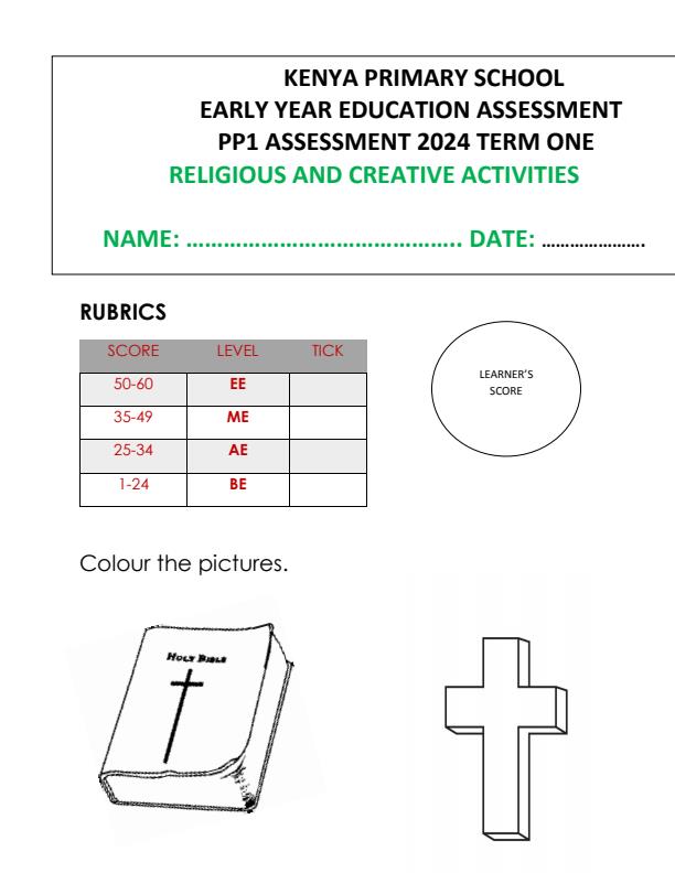 Preview page PP1-Religious-and-Creative-Activities-End-of-Term-1-Exam-2024_2158_0.jpg