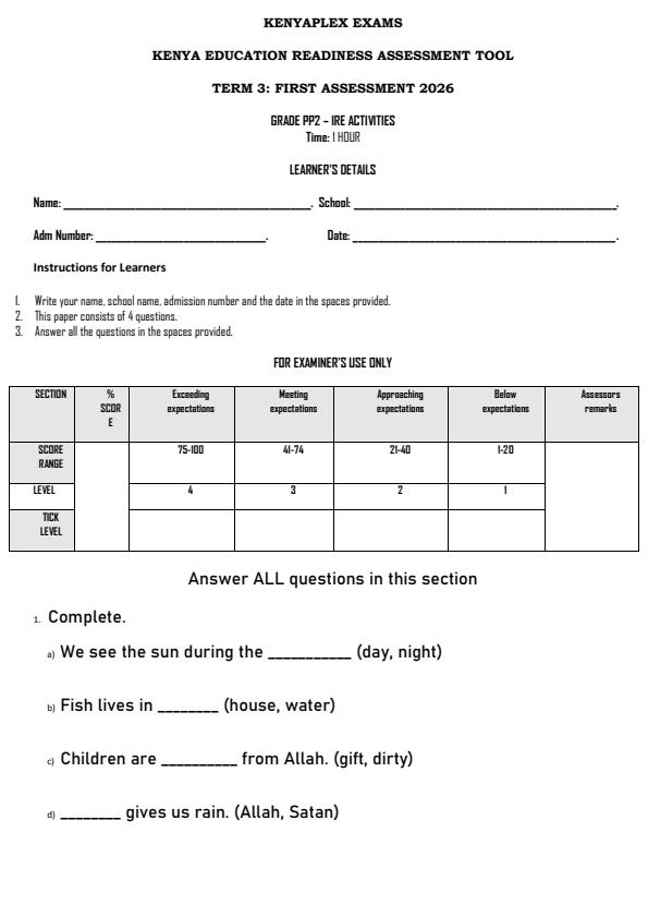 Preview page PP2-Islamic-Religious-Education-Activities-Term-3-Opener-Exam-2026_6429_0.jpg
