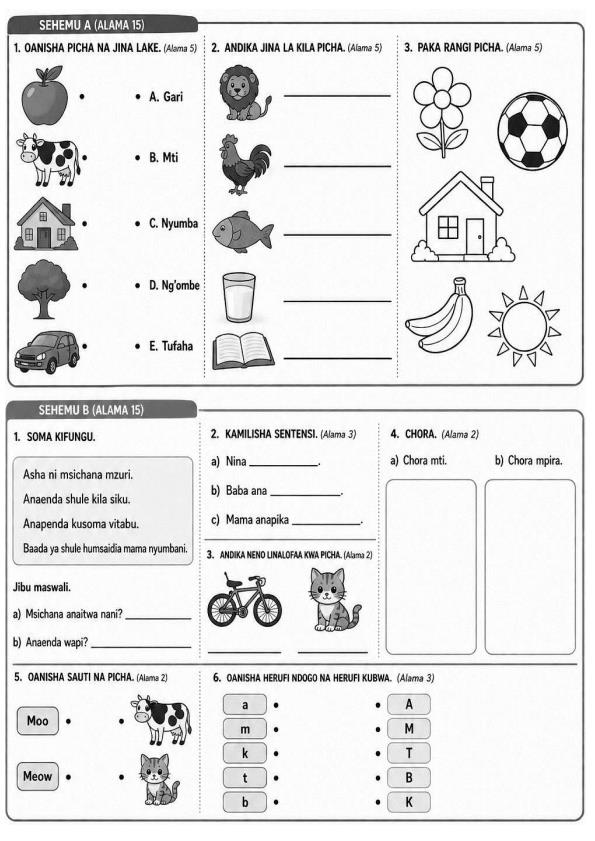 Preview page PP2-Kiswahili--Shughuli-za-Lugha-Term-3-Opener-Exam-2026_6430_1.jpg