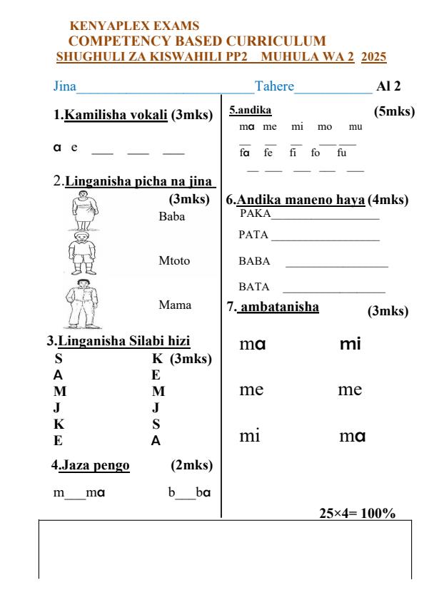 Preview page PP2-Kiswahili-Activities-Mid-Term-2-Exam-2025_4124_0.jpg