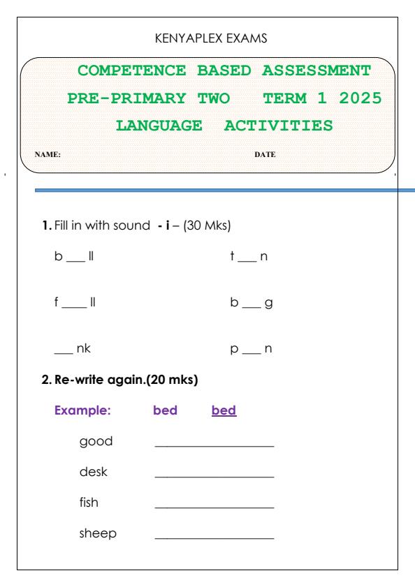 Preview page PP2-Language-Activities-Term-1-Opener-Exam-2025_3445_0.jpg