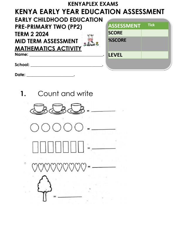 PP2 Mathematics Activities Mid Term 2 Exam 2024 2625