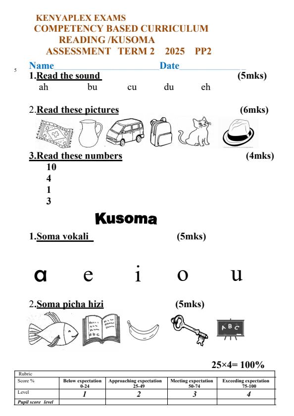 Preview page PP2-Reading-Kusoma-Activities-Mid-Term-2-Exam-2025_4128_0.jpg