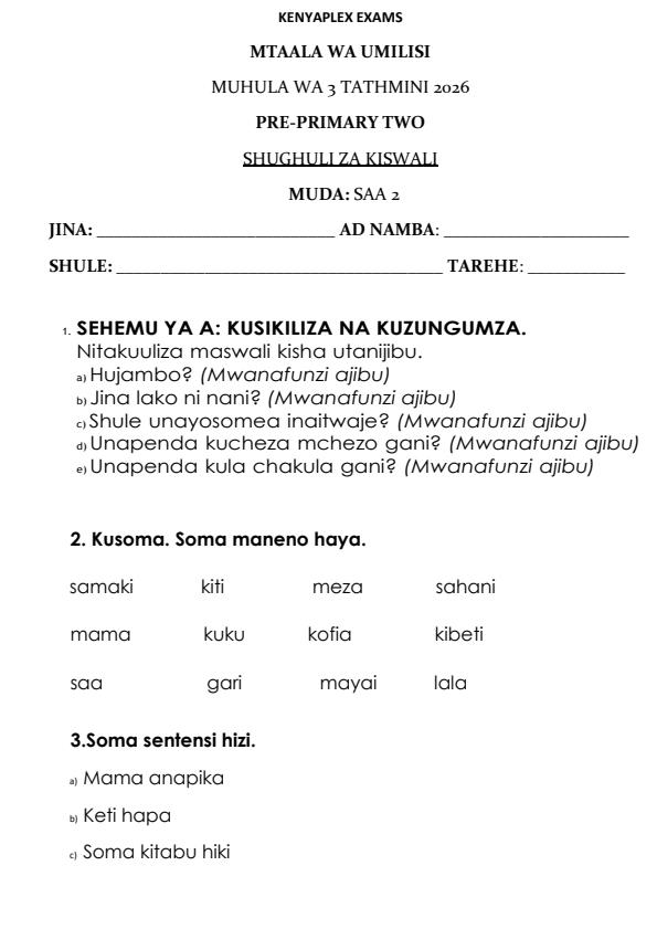 Preview page PP2-Shughuli-za-Kiswahili-End-Term-3-Set-2-Exam-2026_7142_0.jpg