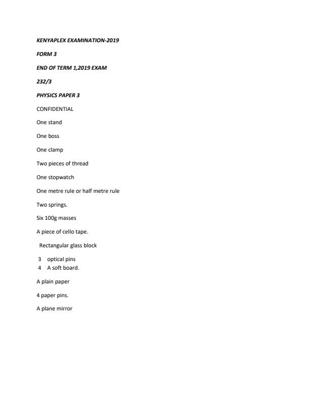 Preview page Physics-Form-3-End-of-Term-1-Paper-3-Version-2-Confidential-paper-Examination-2019_102_0.jpg