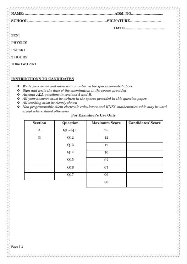 Preview page Physics-Paper-1-Form-3-End-of-Term-2-Exams-2021_973_0.jpg