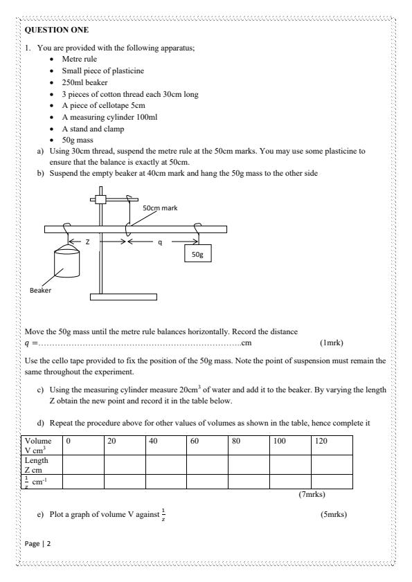 Preview page Physics-Paper-3-Form-3-End-of-Term-2-Exams-2021_972_1.jpg