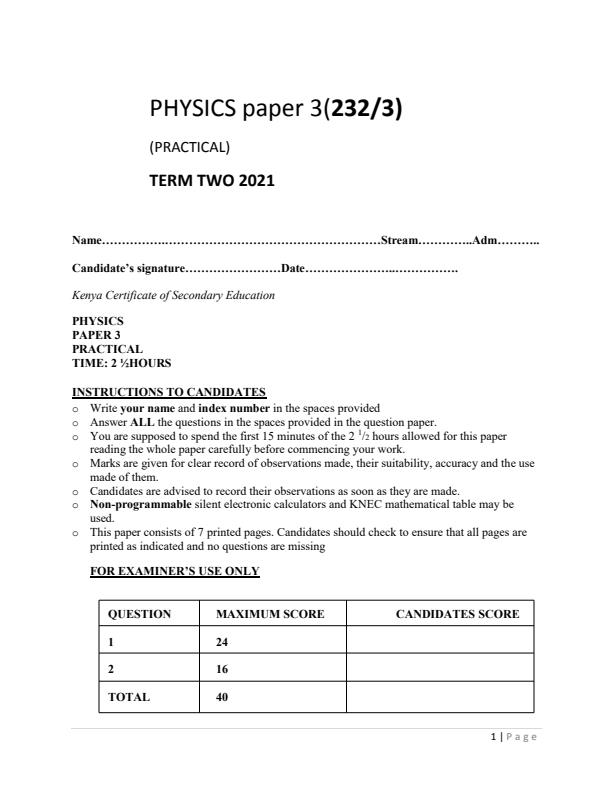 Preview page Physics-Paper-3-Form-4-End-of-Term-2-Exams-2021_964_0.jpg