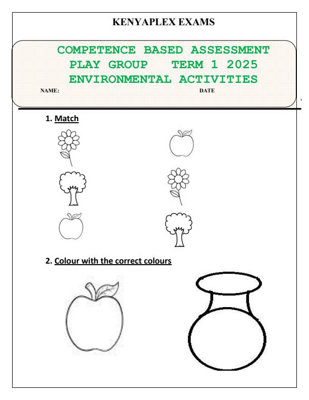 Preview page Play-Group-Environmental-Activities-Term-1-Opener-Exam-2025_3432_0.jpg