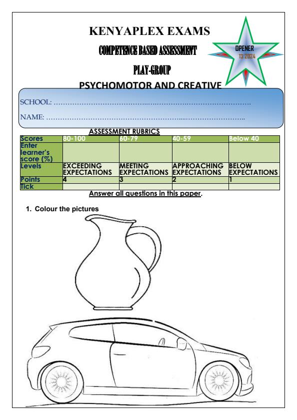 Preview page Play-Group-Psychomotor-and-Creative-Activities-Term-3-Opener-Exam-2024_2930_0.jpg