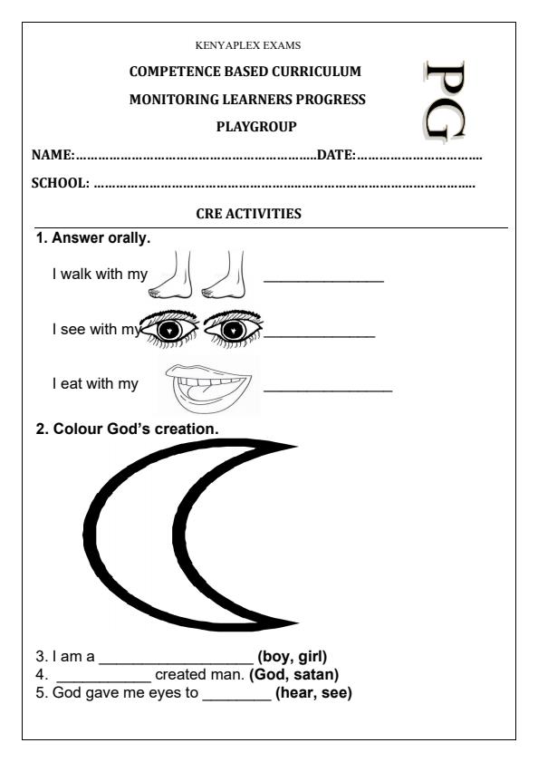 Preview page Playgroup-CRE-Activities-Term-2-Opener-Exam-2025_3958_0.jpg