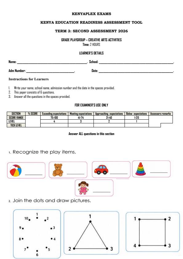 Preview page Playgroup-Creative-Arts-Activities-End-Term-3-Exam-2026_6845_0.jpg