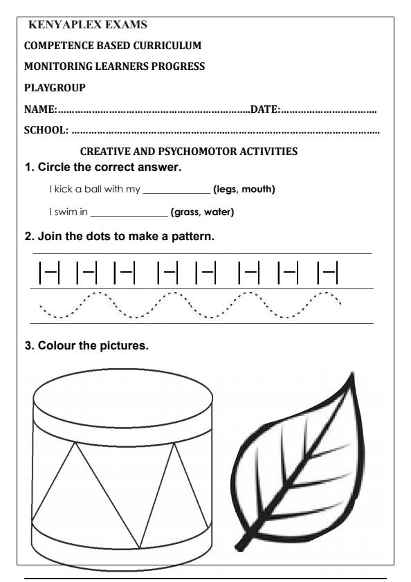 Preview page Playgroup-Creative-and-Psychomotor-Activities-Term-3-Opener-Exam-2025_4454_0.jpg