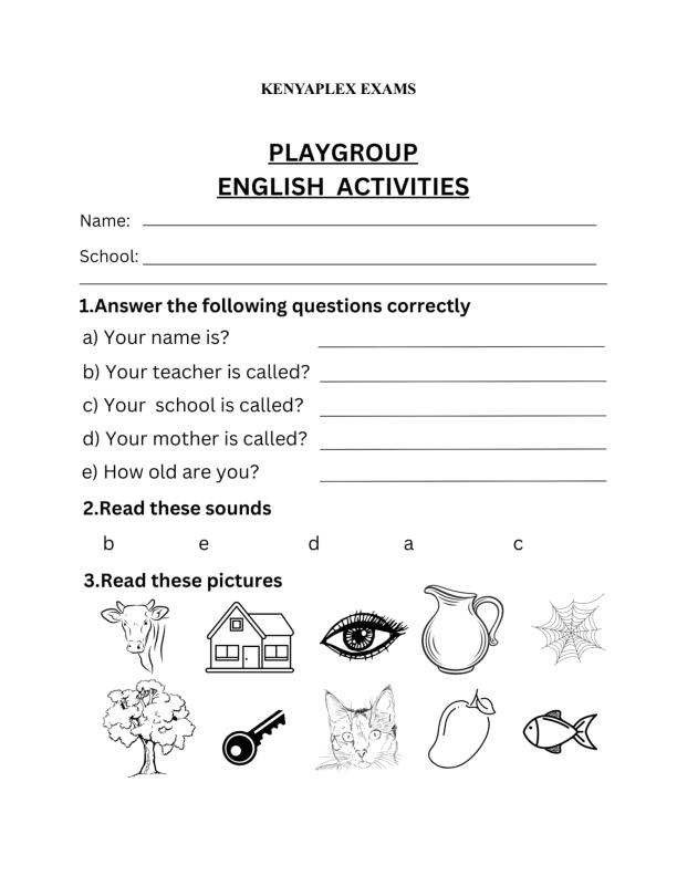 Preview page Playgroup-English-Activities-Term-2-Opener-Exam-2026_5518_0.jpg
