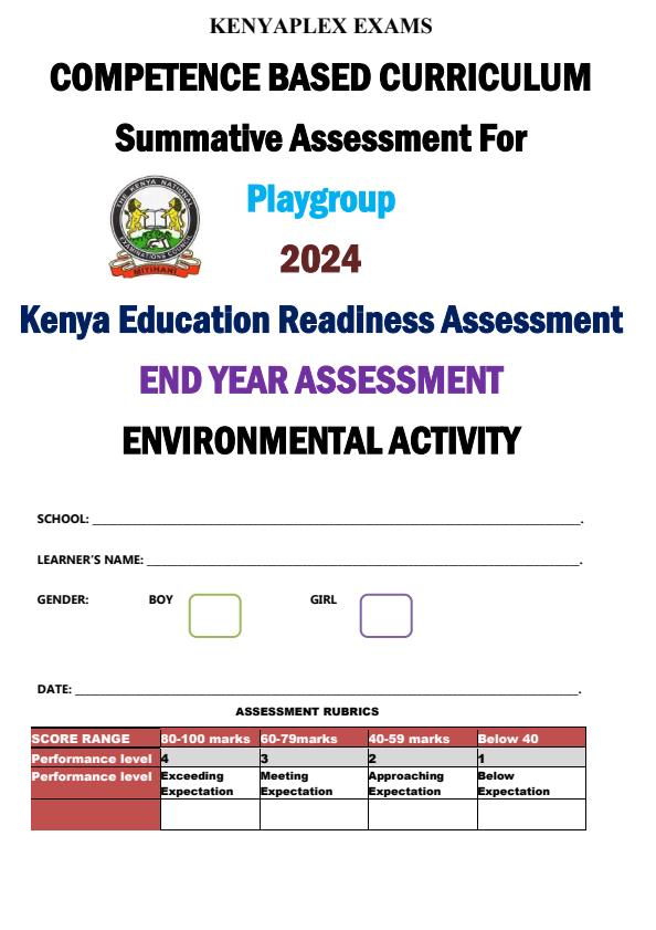 Preview page Playgroup-Environmental-Activities-End-Term-3-Exam-2024_3330_0.jpg