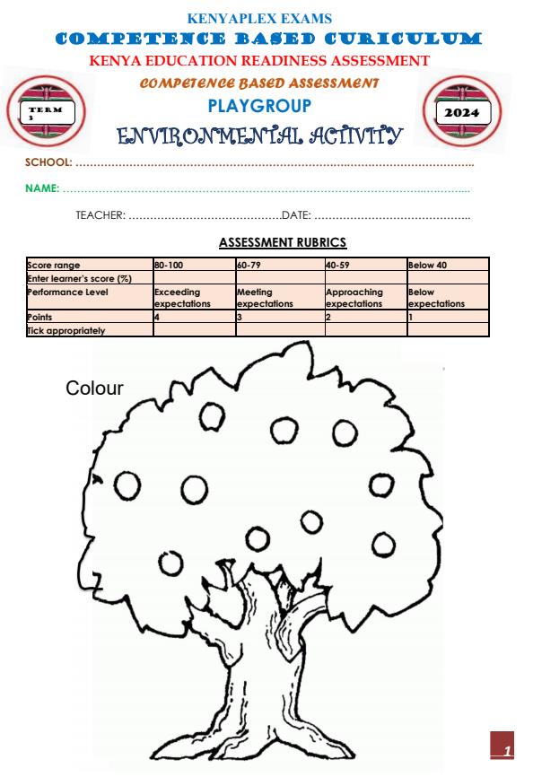 Preview page Playgroup-Environmental-Activities-Mid-Term-3-Exam-2024_3127_0.jpg
