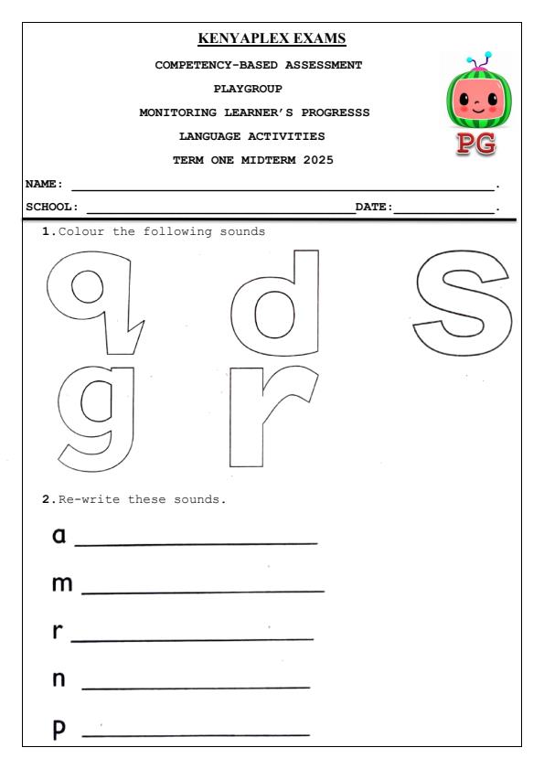 Preview page Playgroup-Language-Activities-Mid-Term-1-Exam-2025_3591_0.jpg