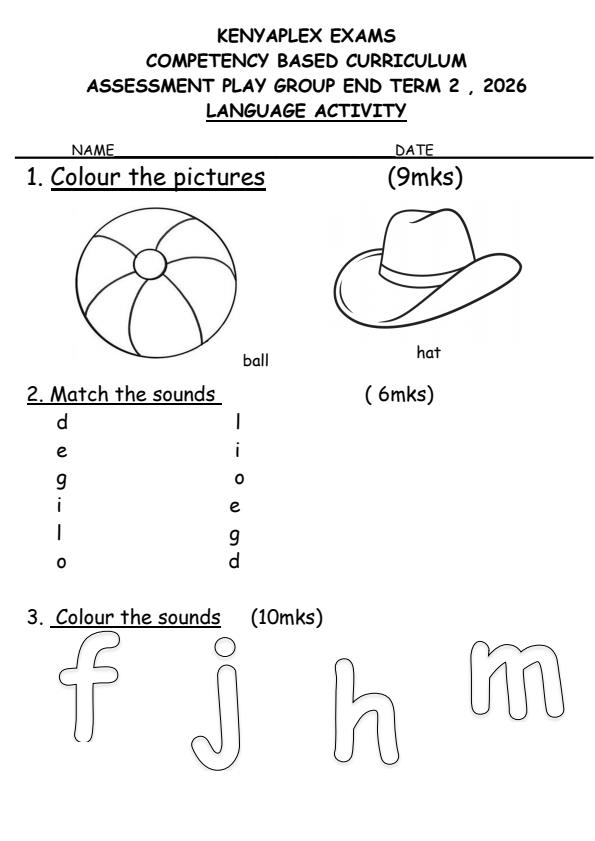 Preview page Playgroup-Language-Activity-July-Assessment-Examination-2026_6308_0.jpg