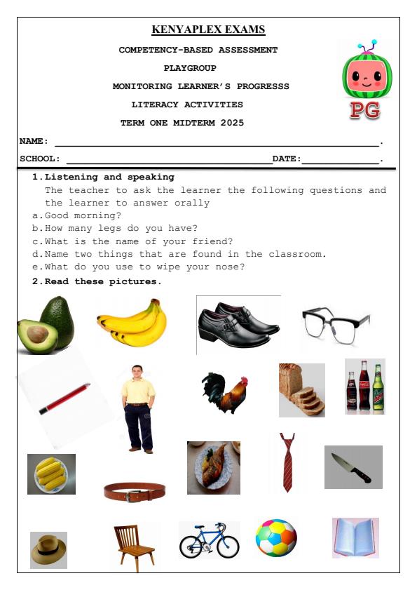 Preview page Playgroup-Literacy-Activities-Mid-Term-1-Exam-2025_3592_0.jpg