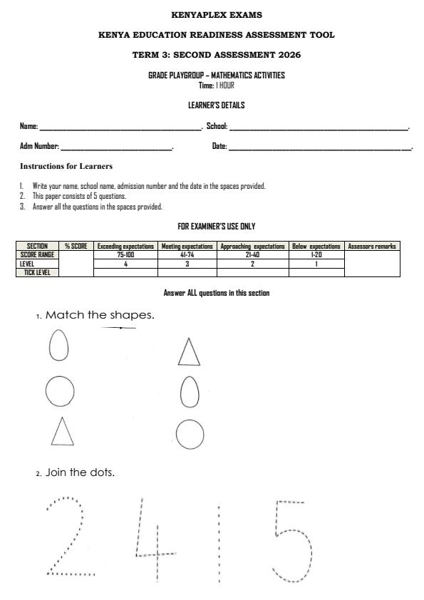 Preview page Playgroup-Mathematics-Activities-End-Term-3-Exam-2026_6849_0.jpg