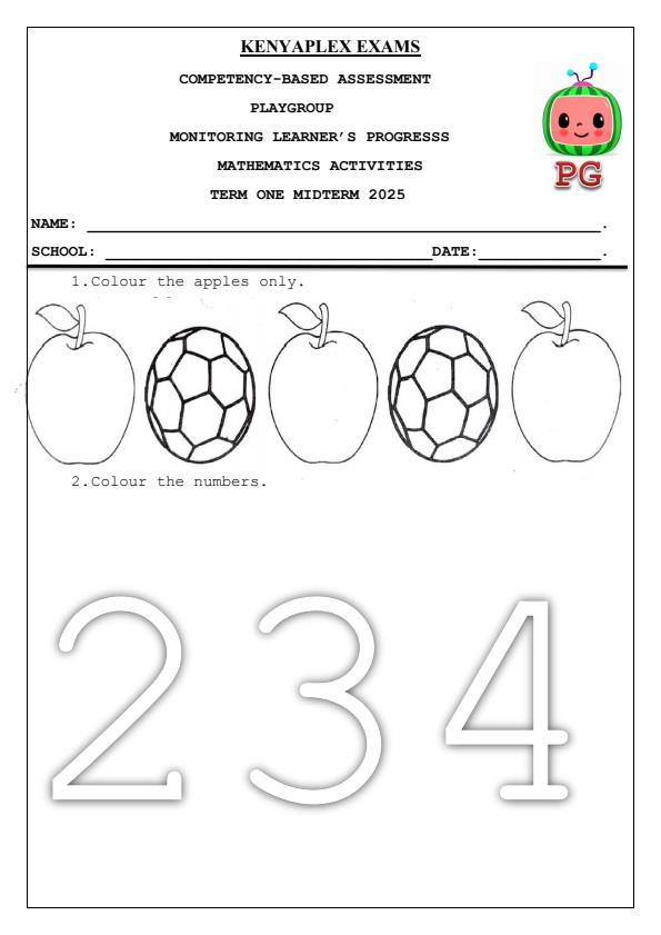 Preview page Playgroup-Mathematics-Activities-Mid-Term-1-Exam-2025_3593_0.jpg