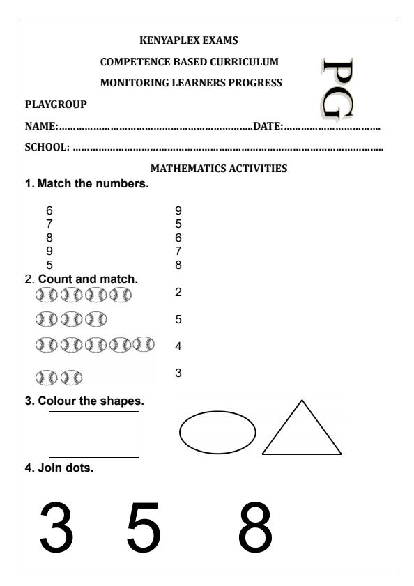 Preview page Playgroup-Mathematics-Activities-Term-2-Opener-Exam-2025_3963_0.jpg
