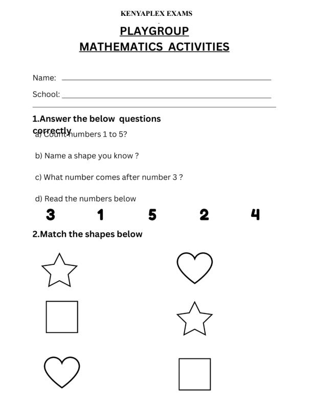 Preview page Playgroup-Mathematics-Activities-Term-2-Opener-Exam-2026_5520_0.jpg