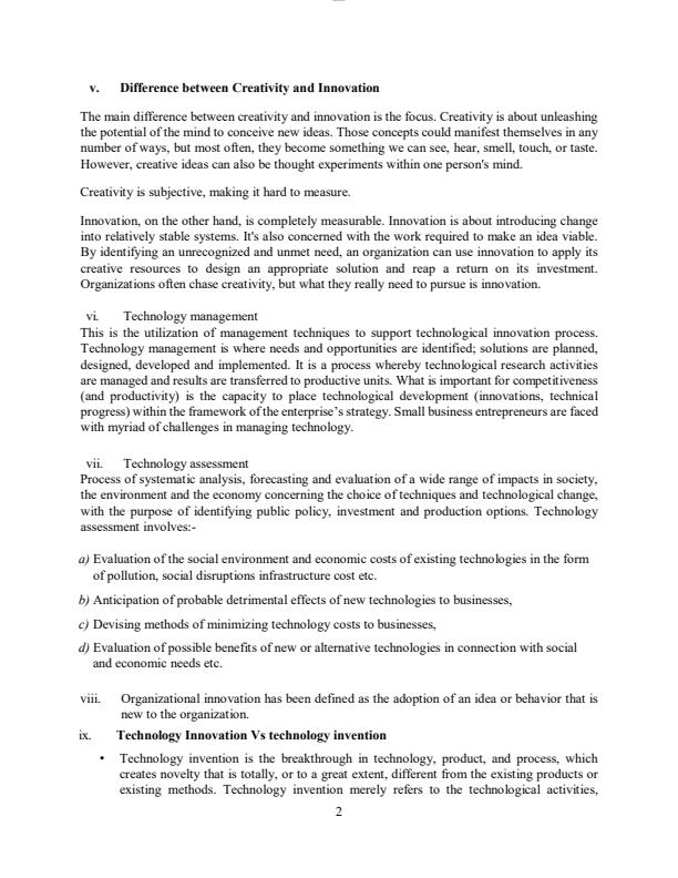 Page 2 –  BBA 204: Technology and Creativity Notes – Kenyaplex