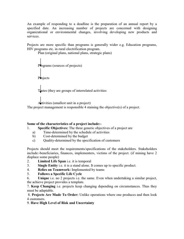 Page 4 –  University of Nairobi Project Management Notes – Kenyaplex