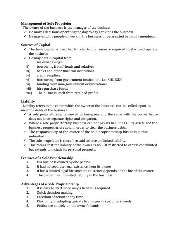 Page 2 – Organizational forms entrepreneurship notes – Kenyaplex