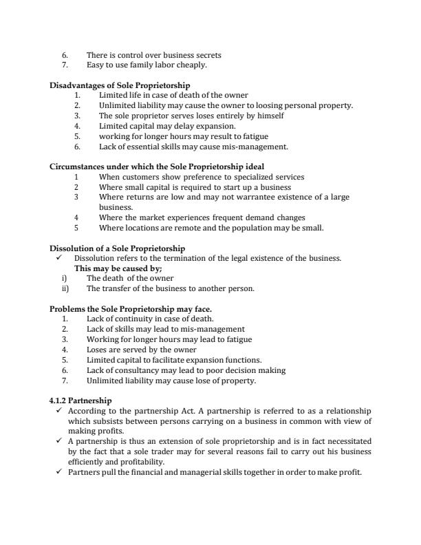 Page 3 – Organizational forms entrepreneurship notes – Kenyaplex