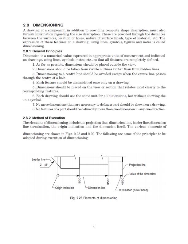 Page 1 – Dimensioning Notes for Engineering Drawing – Kenyaplex
