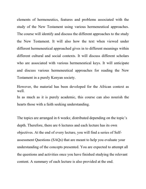 Page 3 – ARE 352: New Testament Hermeneutics Notes – Kenyaplex
