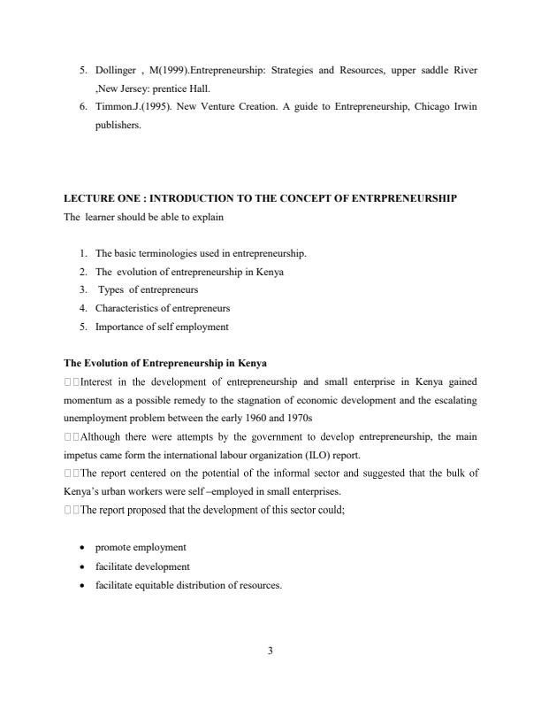 Page 3 – UCU 104: Introduction to Entrepreneurship Lecture Notes – Kenyaplex