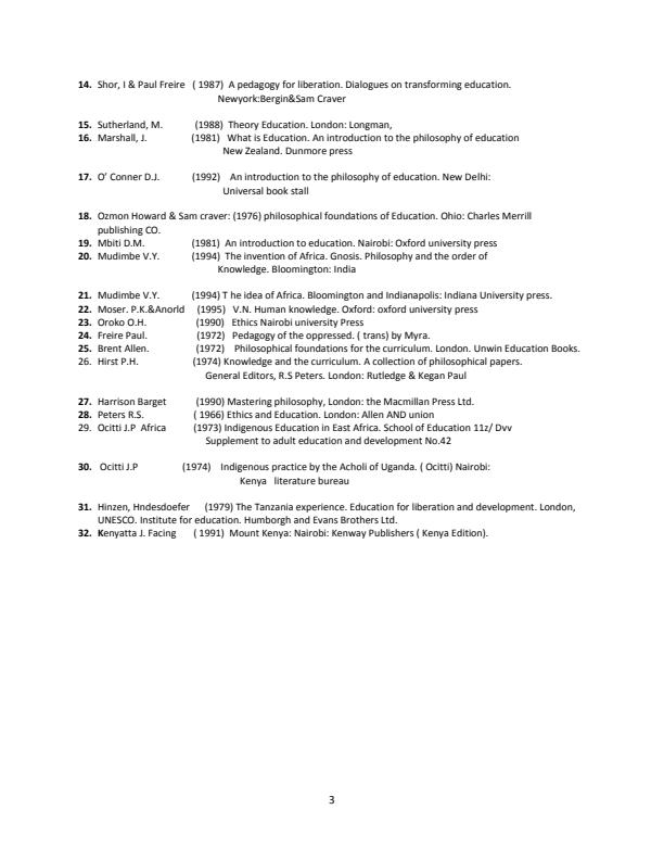 Page 3 – EDF 210: Philosophy of Education Notes – Kenyaplex