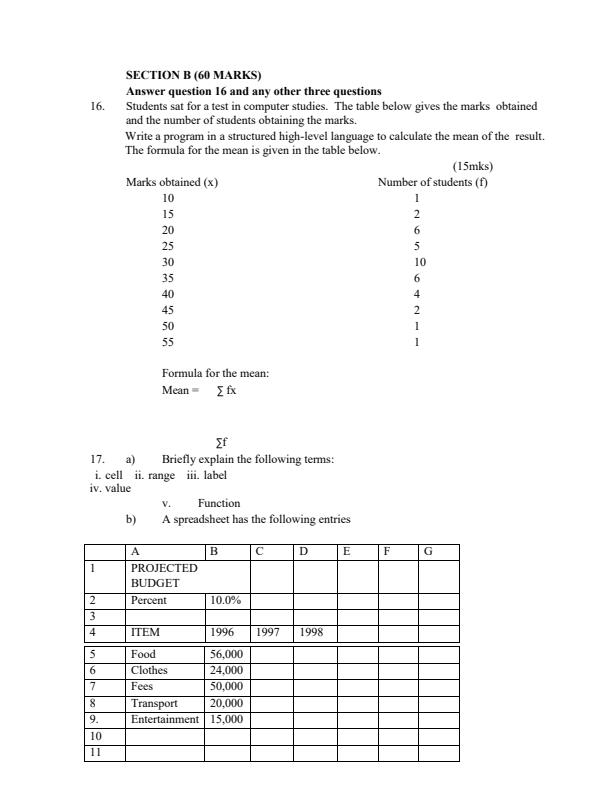Page 2 – Computer Studies Paper 1 (1998-2007) Questions and Answers – Kenyaplex