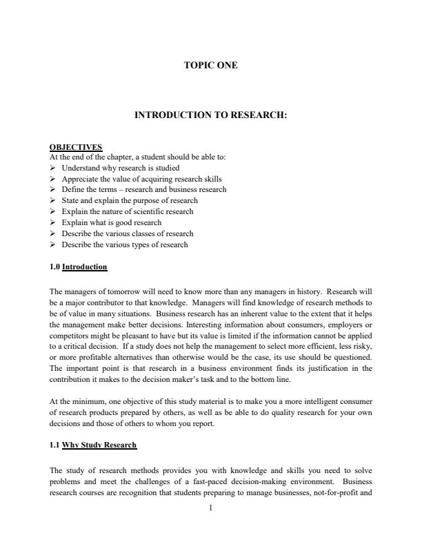 Page 4 – BBCU001 Business Research Methods Notes – Kenyaplex