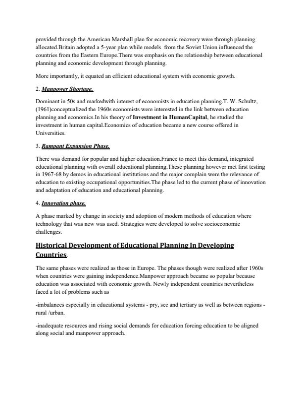 Page 3 – EMA 412 Educational Planning and Economics of Education Notes – Kenyaplex