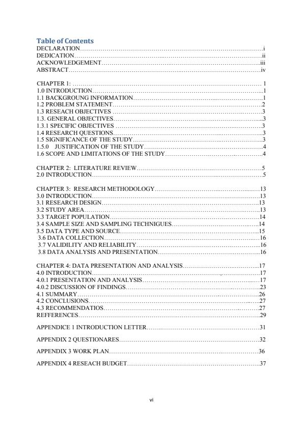 Page 3 – Sample Tourism Research Project  – Kenyaplex