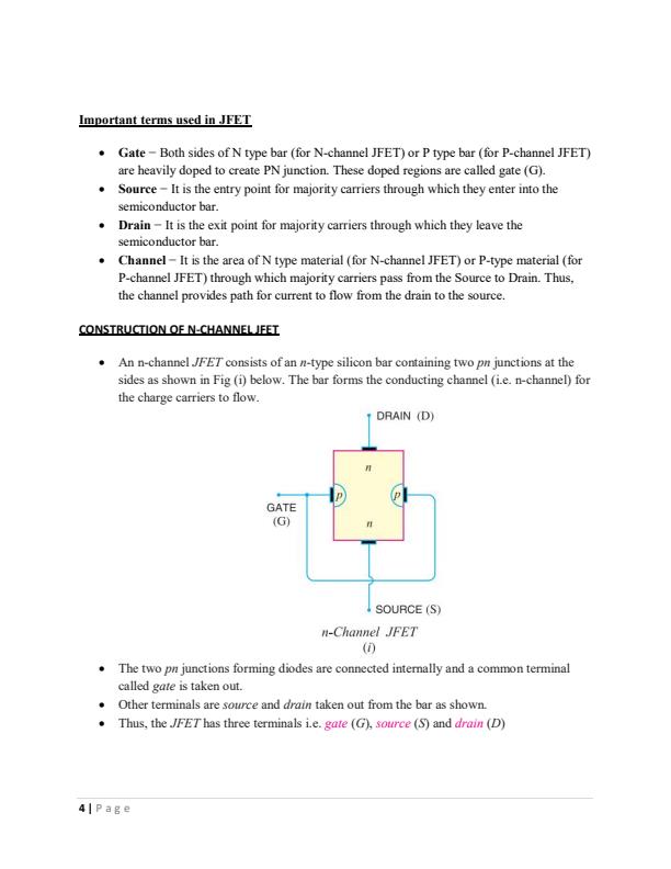Analogue Electronics Field Effect Transistors (FETS) Notes 10219