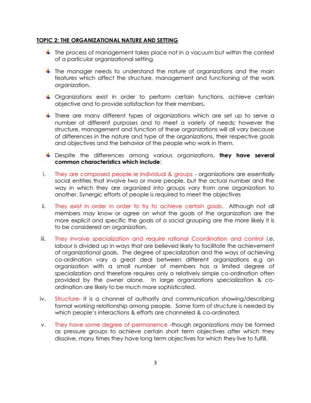 Page 3 – BBA 300: Organization Theory Notes – Kenyaplex