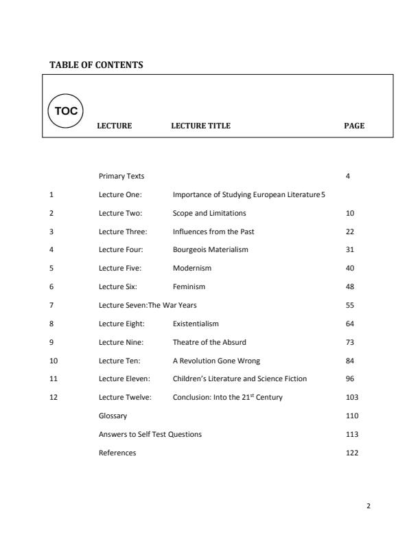 Page 2 – ALT 403: Modern European Literature Notes – Kenyaplex